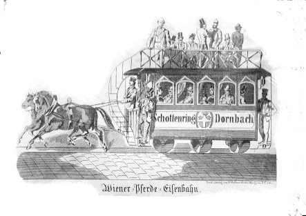 Pferdetramway Schottenring Dornbach Zeichnung