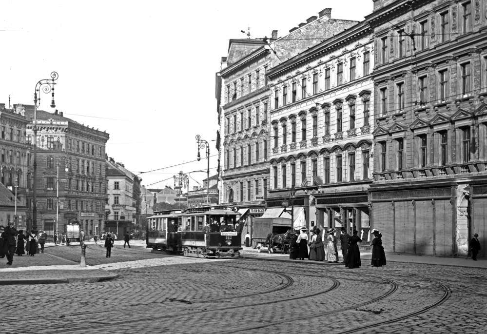 Alserbachstraße Zug der Linie 5 mit der Type D-Bw um 1912