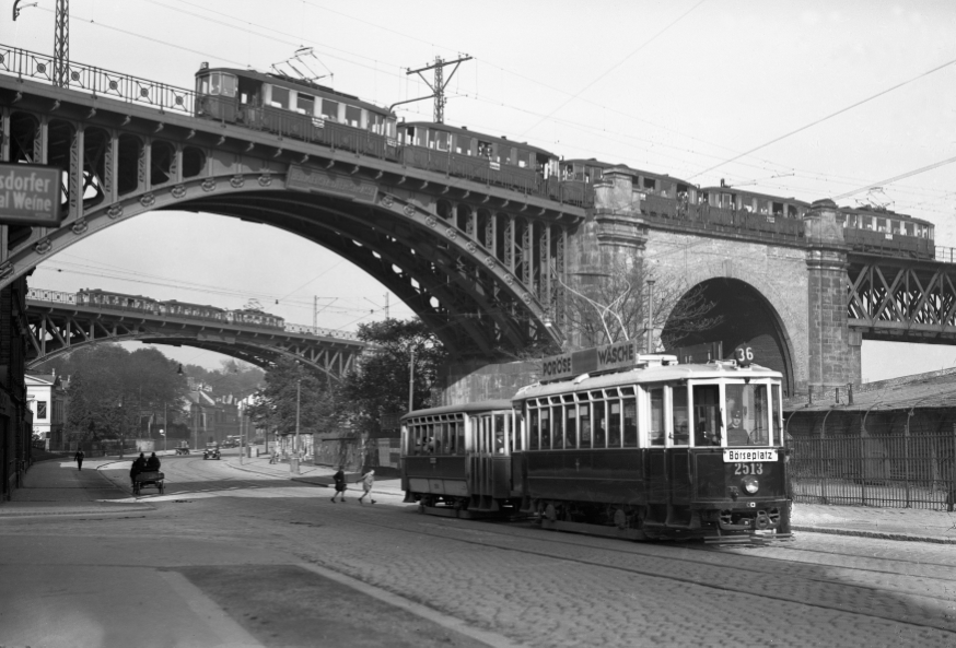 Linie 36 und Stadtbahnzüge, Heiligenstädterstraße um 1927