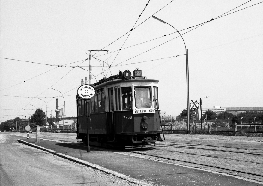 K-Triebwagen 2358 Linie 106 1. Haidequerstrasse vor Umstellung auf Autobusbetrieb