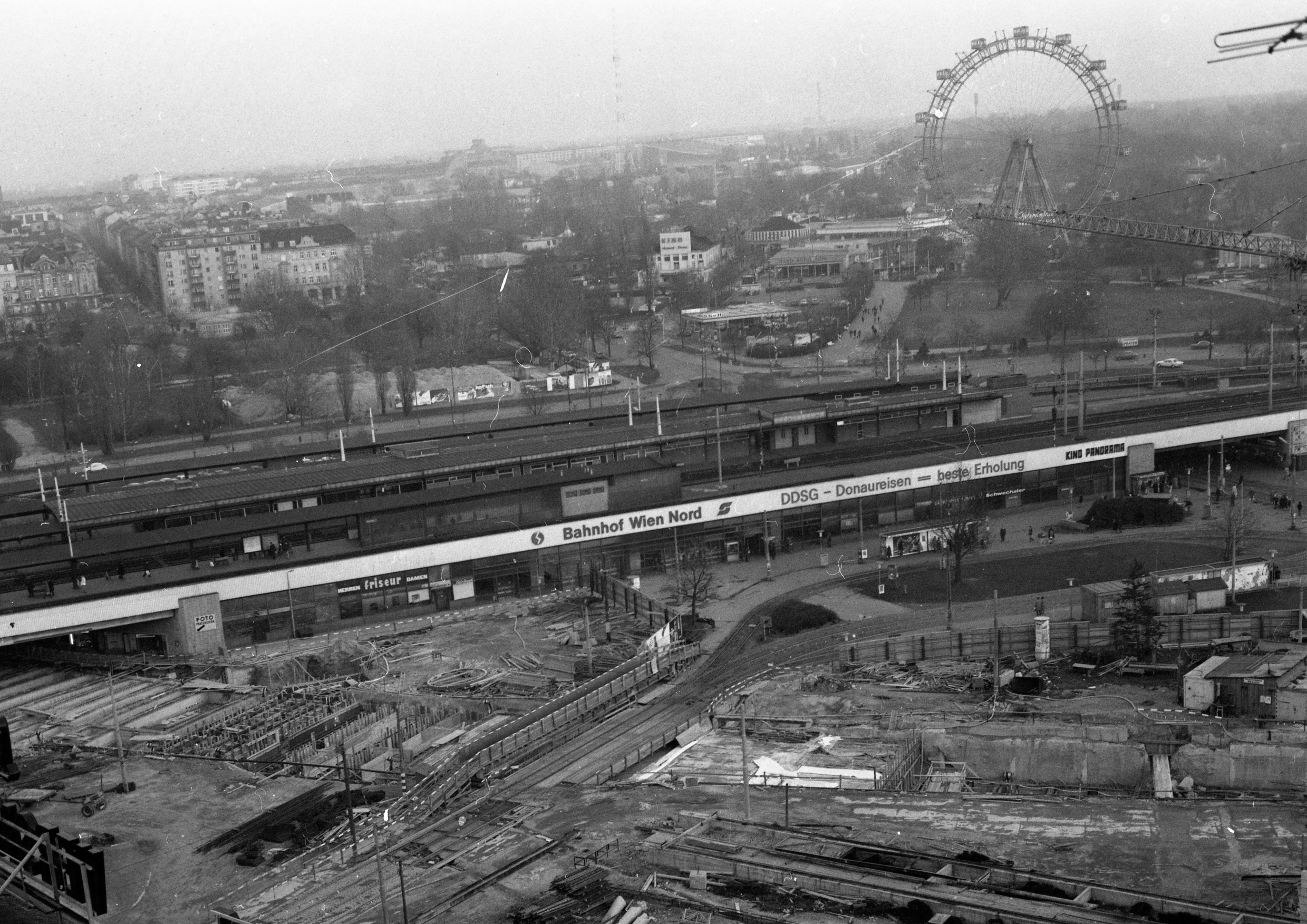 Baufortschritt U1 - Blick vom Hochhaus auf Praterstern