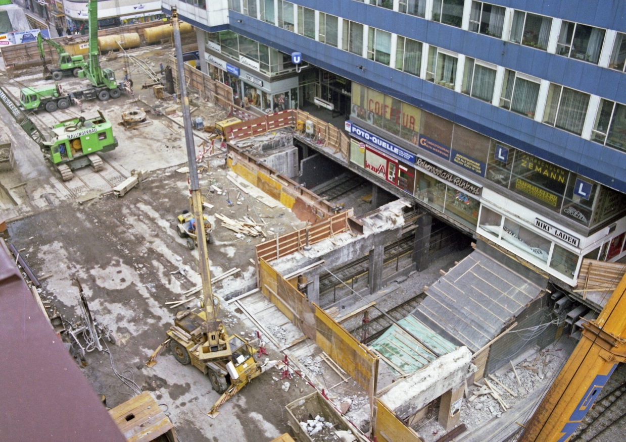 Bauarbeiten in Wien-Mitte Landstraße im Jänner 1984