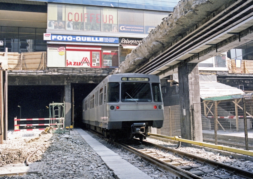  Bauarbeiten  an der U3 Wien Mitte Landstraße im April1984