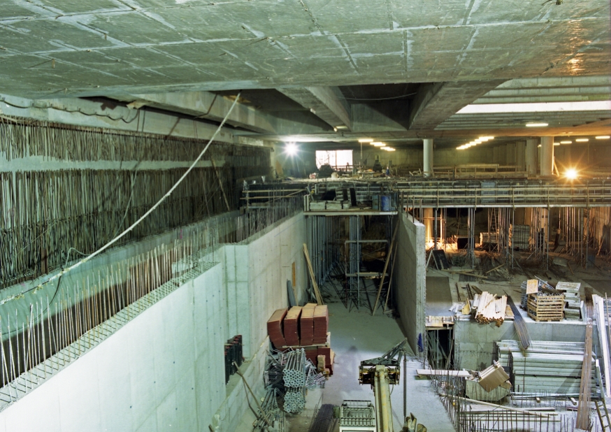 Station Mariahilferstraße Westbahnhof während Bau der U3 u U6, Okt 91