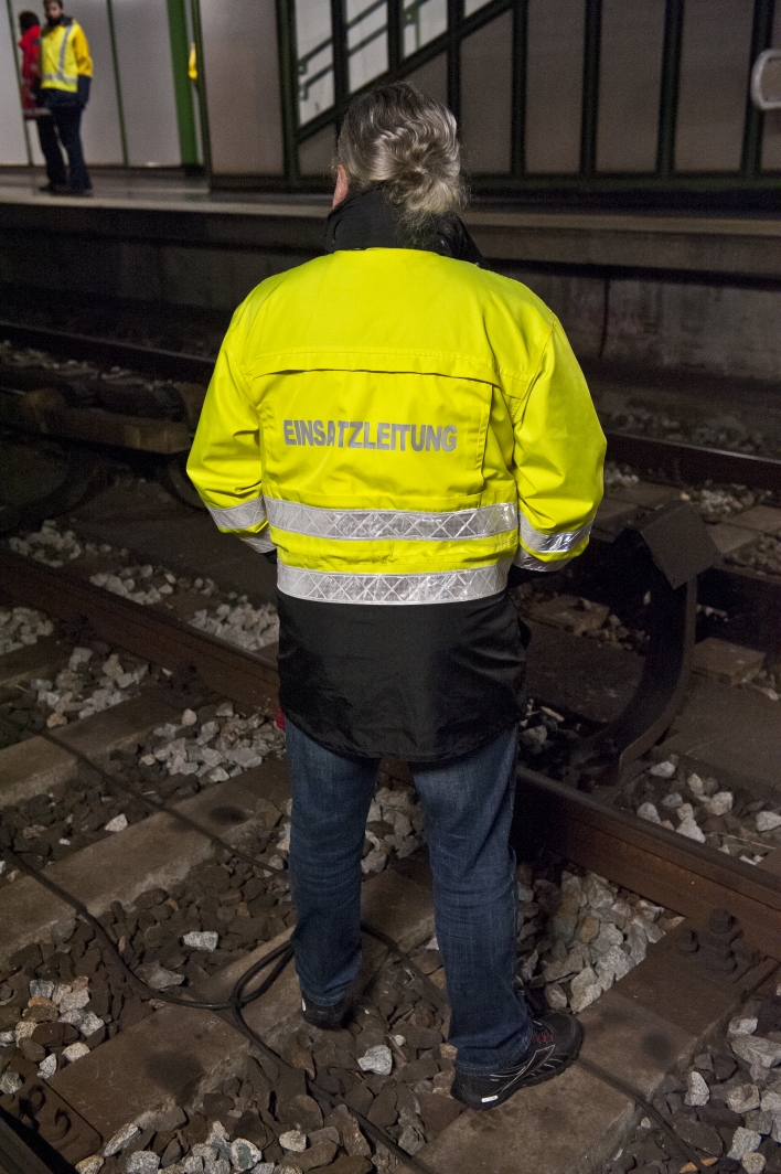 Gleisstopfen an der U-Bahnlinie U4 im Bereich Unter St. Veith. Wien, 23.10.2012