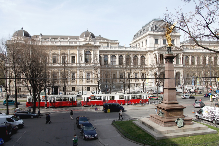 Linie D am Uni Ring vor der Universität Fahrtrichtung Nußdorf