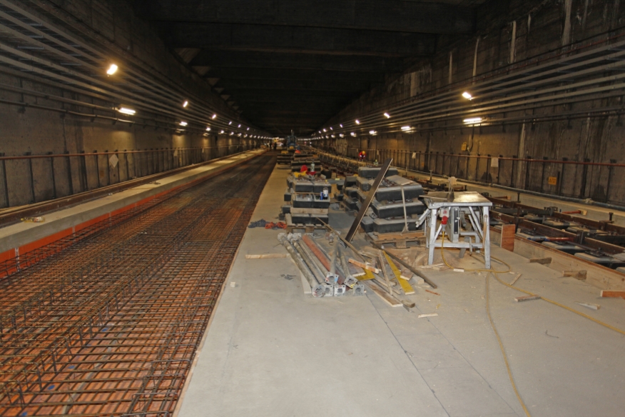 Baustelle der U1 Modernisierung - Bauabschnitt Taubstummengasse