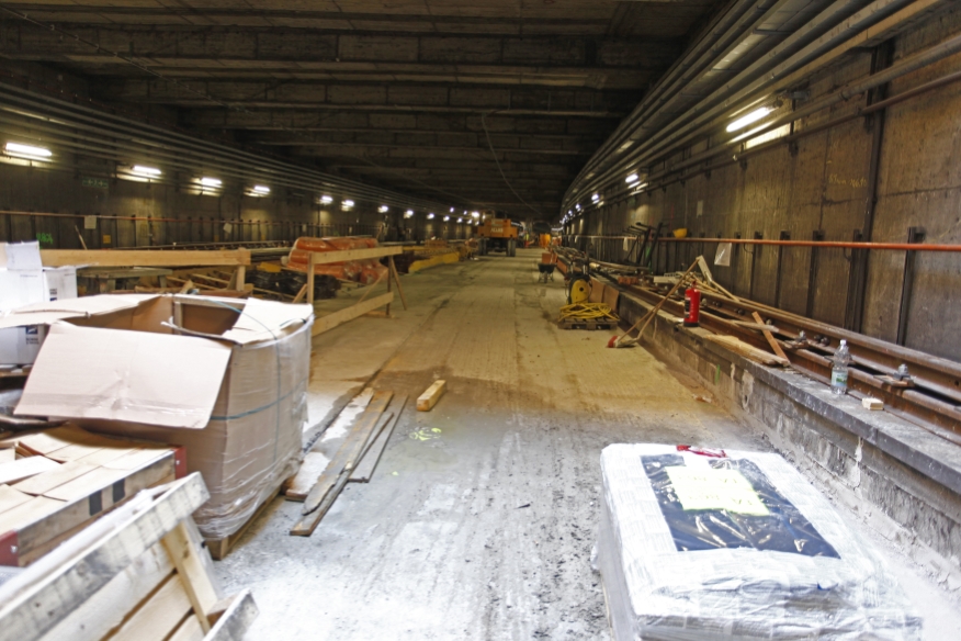 Baustelle der U1 Modernisierung. Bauabschnitt Taubstummengasse