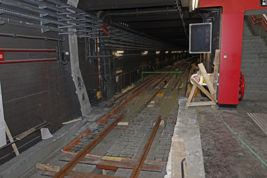 Baustelle der U1 Modernisierung - Bauabschnitt Taubstummengasse