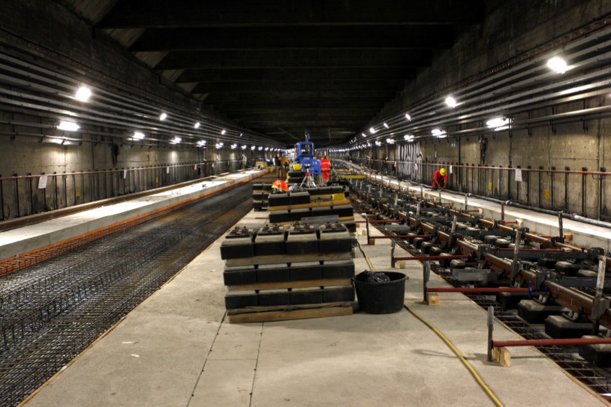 Baustelle der U1 Modernisierung - Bauabschnitt Taubstummengasse