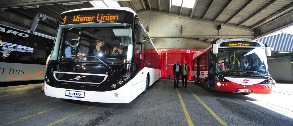 Präsentation der neuen Modelle für die Busflotte der Wiener Linien durch.