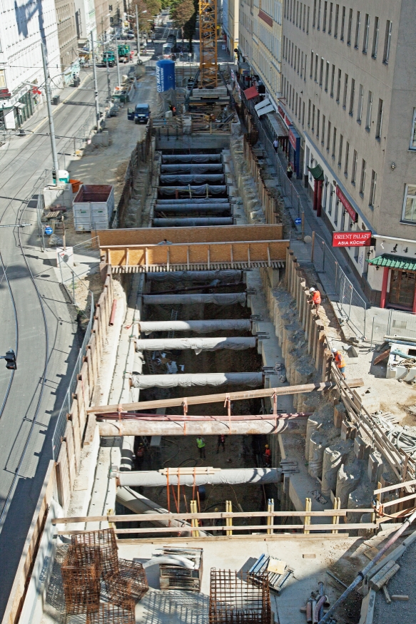 Situation Verlängerung U1 Favoritenstraße bei der Troststraße , Juli13