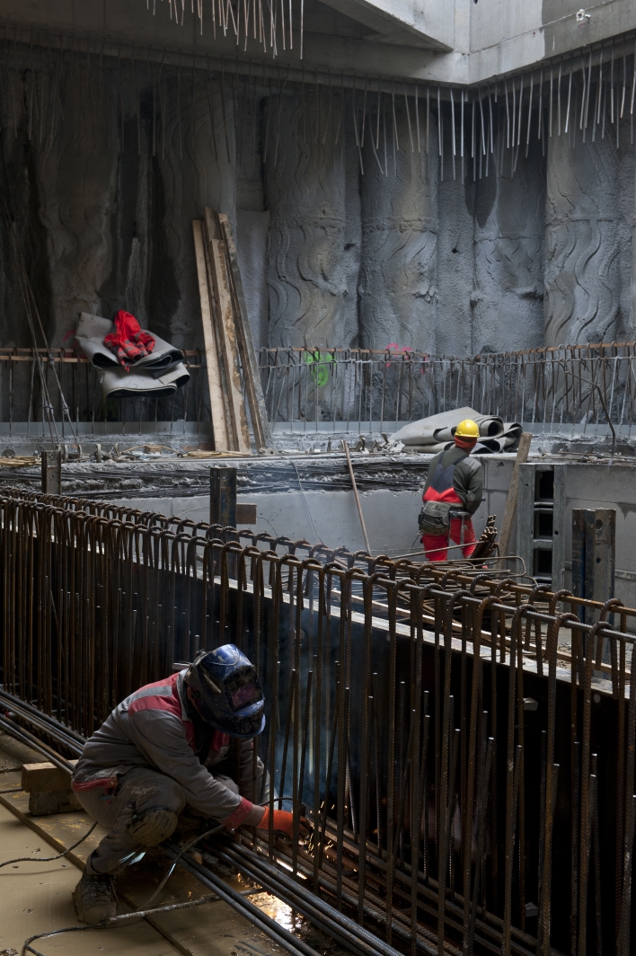 Baustelle beim U1 Ausbau der Wiener Linien in Wien Favoriten. Wien, 18.02.2013