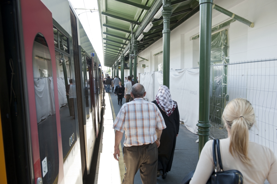 Renovierungsarbeiten in der Station Josefstaedter Strasse der Linie U 6. Wien, 22.05.2013