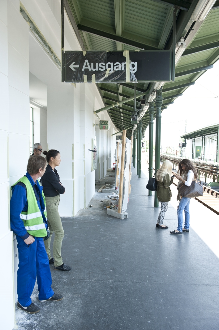 Renovierungsarbeiten in der Station Josefstaedter Strasse der Linie U 6. Wien, 22.05.2013