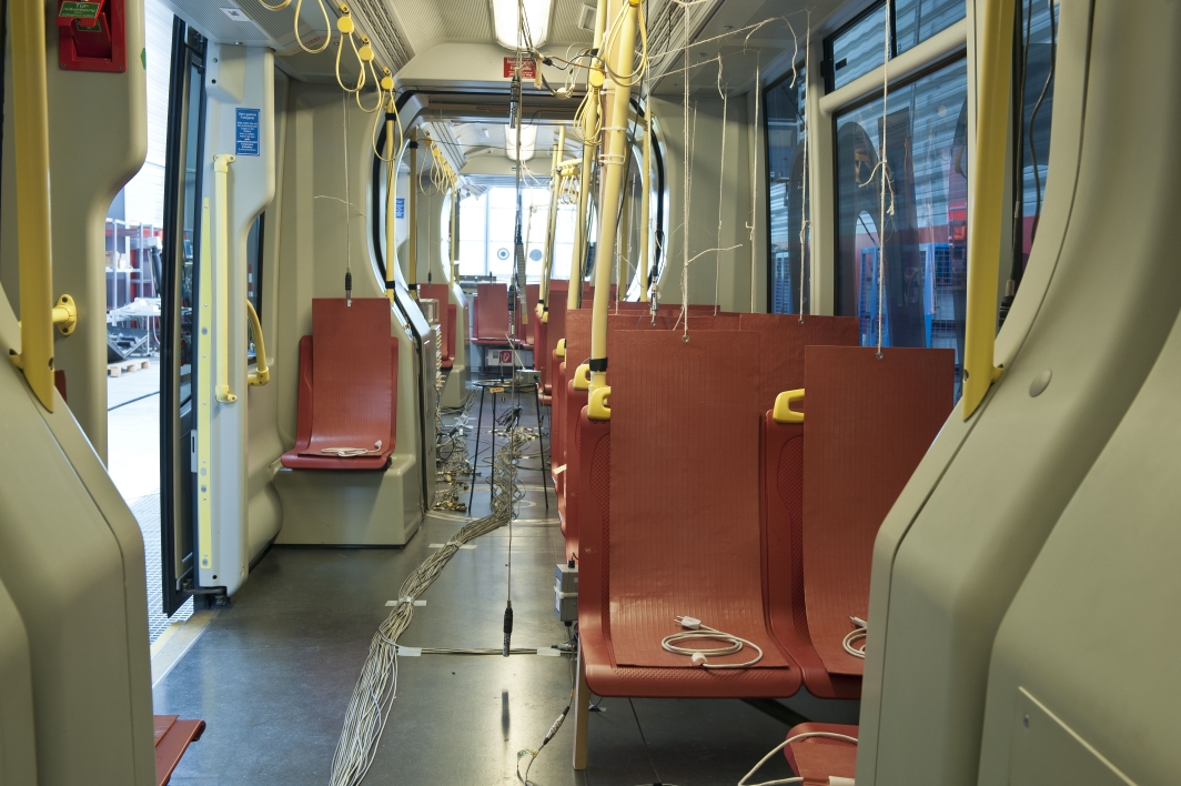 Eco Tram der Wiener Linien in den Räumen der RTA Rail Tec Arsenal Fahrzeugversuchsanlage GmbH Austria in Wien. Wien, 13.06.2013