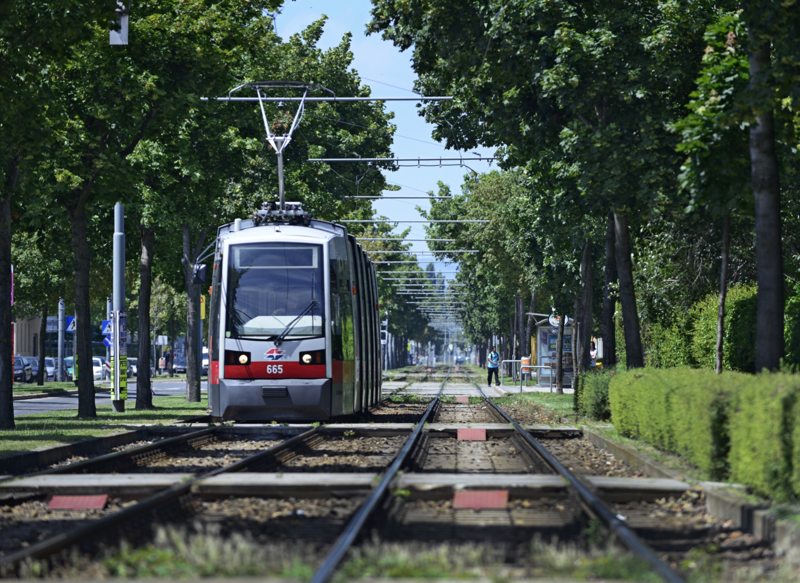 Straßenbahn der Linie 25.