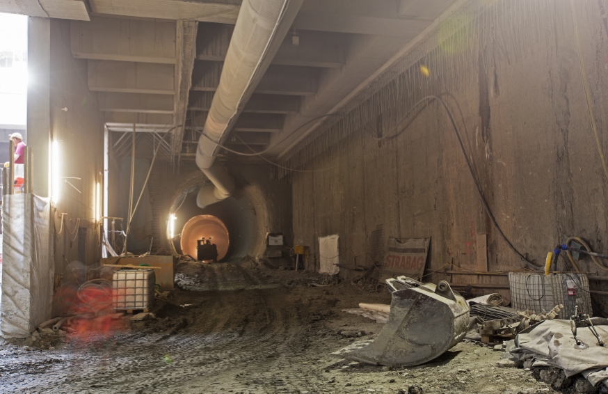 U-Bahn Bau im Bereich Altes Landgut Favoritenstraße, Tunnelbereich, August 2014