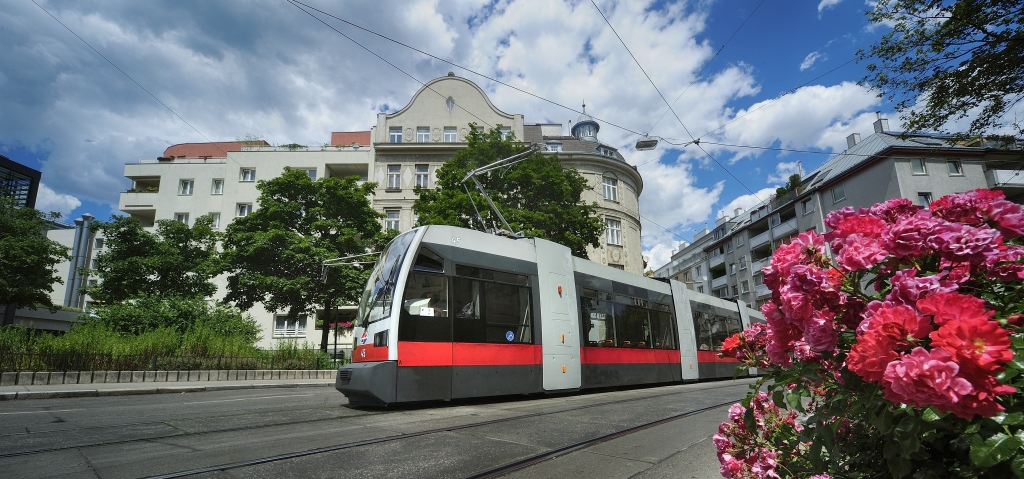 Straßenbahn der Linie 9.