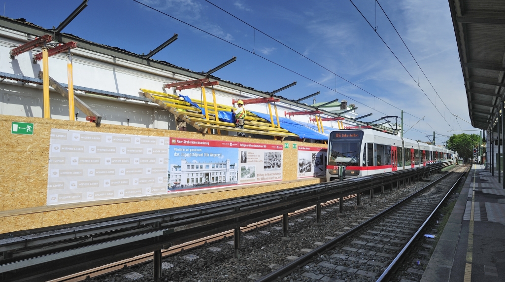 Die Generalsanierung der U6-Station Alser Straße ist in vollem Gange. Erster großer Arbeitsschritt ist die Abtragung und Neuerrichtung des Bahnsteiges.