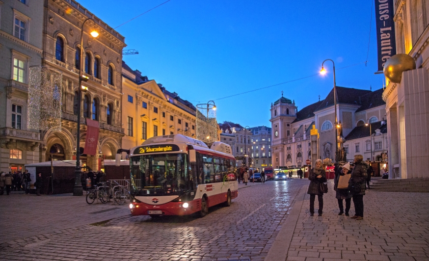 Linie 2a mit neuen Elektrobussen Freyung, Dezember 2014