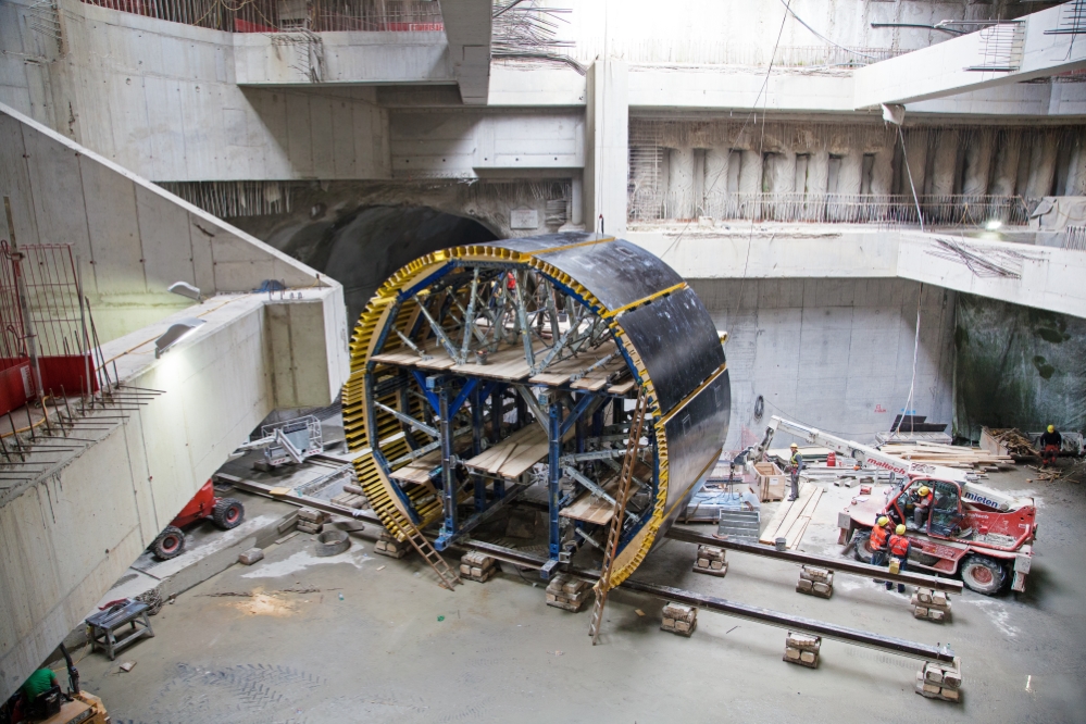 U1 Baustelle Troststraße, etwa Höhe neue Station, Oktober 2014