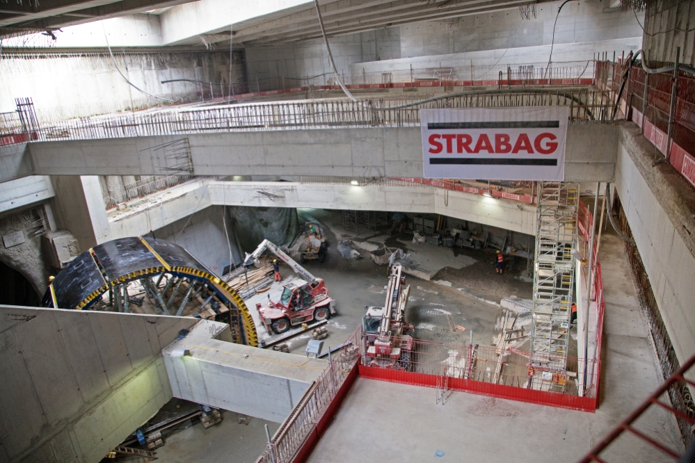 U1 Baustelle Troststraße, etwa Höhe neue Station, Oktober 2014