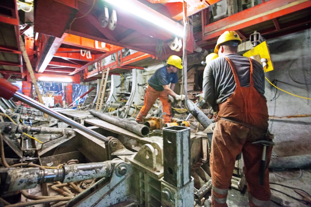 U1 Baustelle Troststraße, neue Tunnelröhre, Oktober 2014