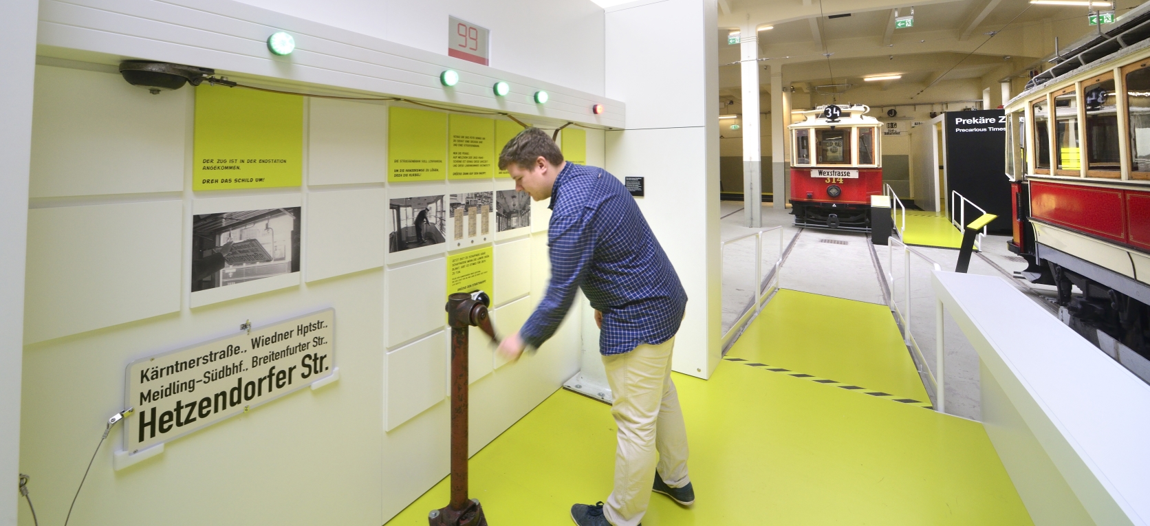 Die neue, interaktive Ausstellung in der Remise in Wien Erdberg ermöglicht den BesucherInnen einen Einblilck in 140 Jahre Verkehrsgeschichte der Stadt Wien.