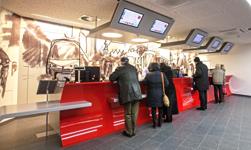 Die neu gestaltete Info- und Ticketstelle in der U-Bahn-Station Stephansplatz.