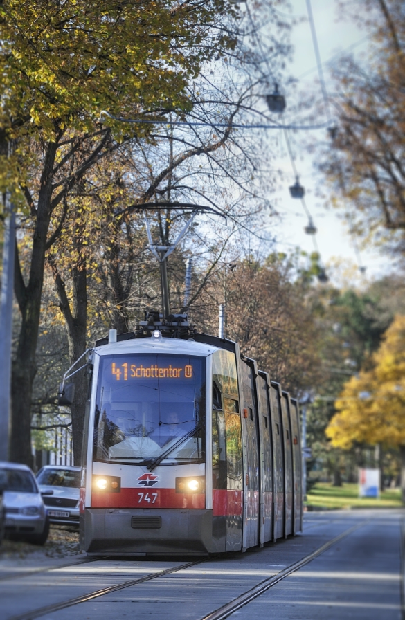 Straßenbahn der Linie 41 in der Pötzleinsdorfer Straße,