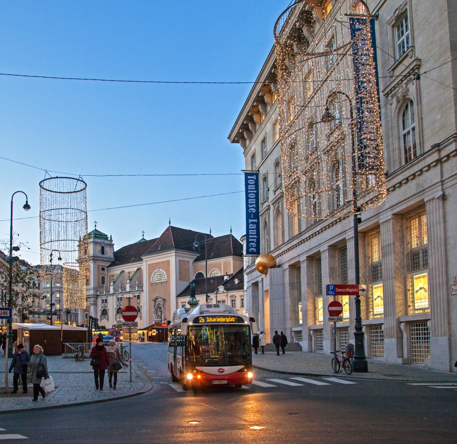 Linie 2a mit neuen Elektrobussen Freyung, Dezember 2014