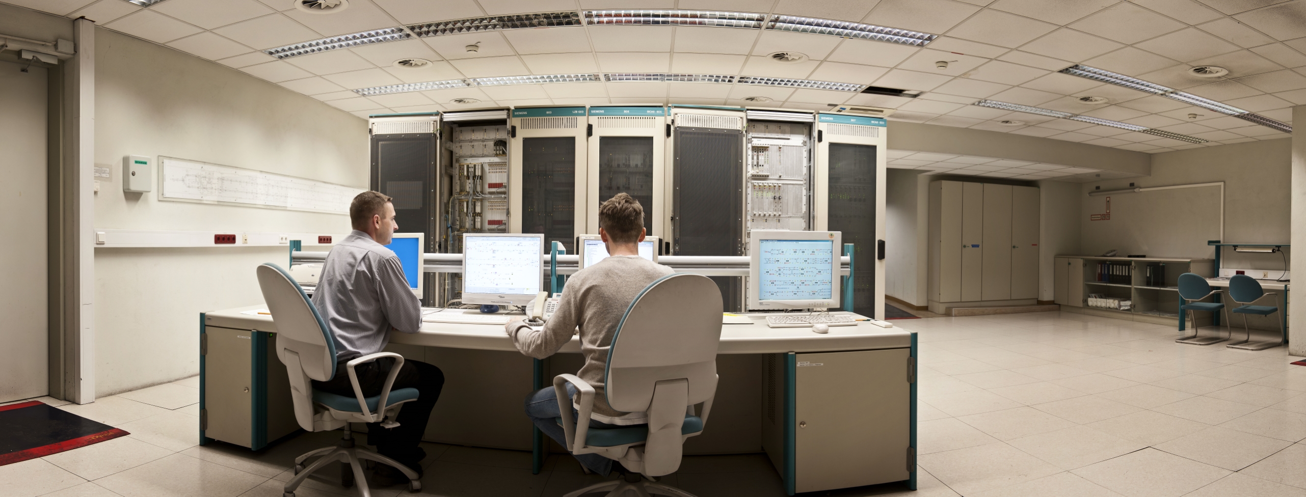 Elektronisches Stellwerk in der U2-Station Volkstheater zur Steuerung des U-Bahn-Verkehrs.