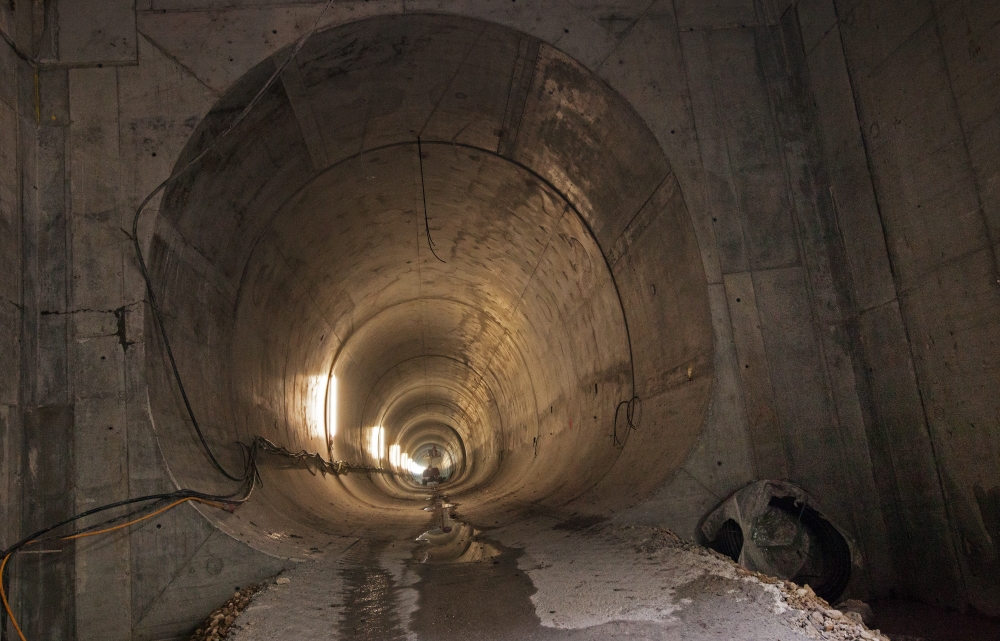 U1 Baustelle Troststraße, neue Tunnelröhre, Rohbau,, Oktober 2014