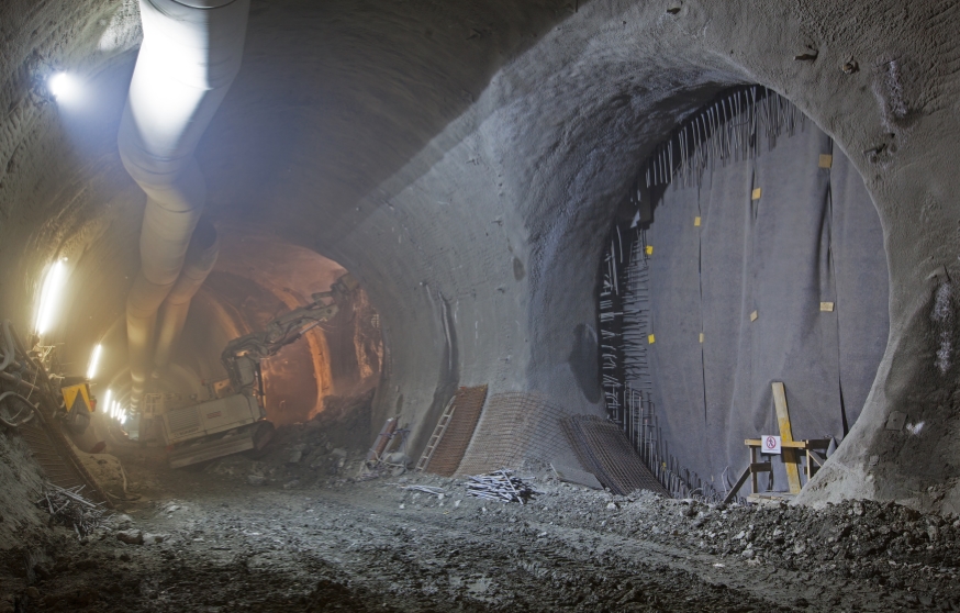 U-Bahn Bau im Bereich Altes Landgut Favoritenstraße, Tunnelbereich, August 2014