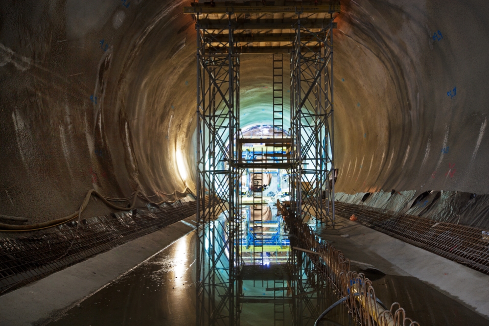 U1 Baustelle Troststraße, neue Tunnelröhre, Oktober 2014