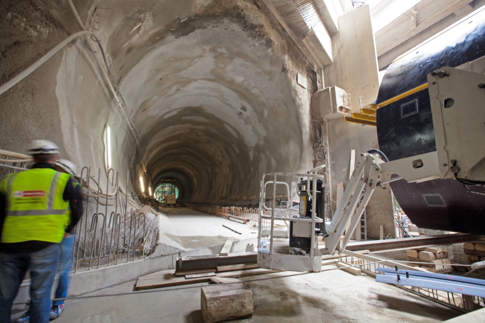 U1 Baustelle Troststraße, neue Tunnelröhre, Oktober 2014