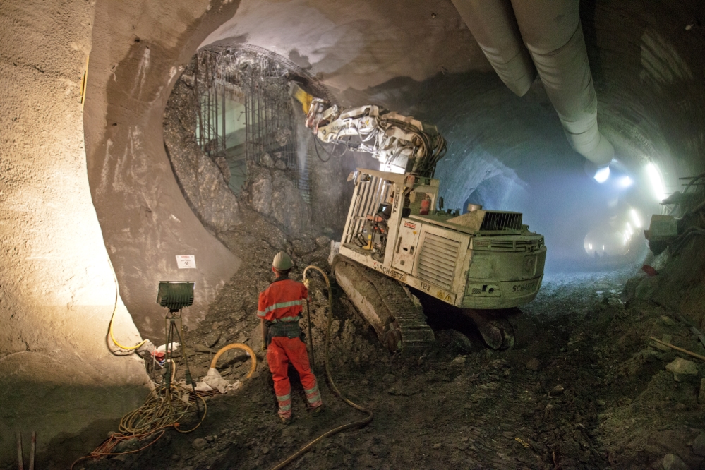 U-Bahn Bau im Bereich Altes Landgut, Tunnelarbeiten, August 2014