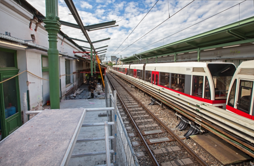 Station Alserstraße,  Sanierungsarbeiten an der  U6 Station Alserstraße, Juni 2015