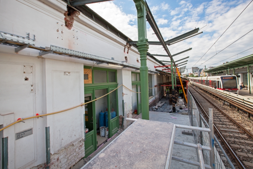 Station Alserstraße,  Sanierungsarbeiten an der  U6 Station Alserstraße, Juni 2015