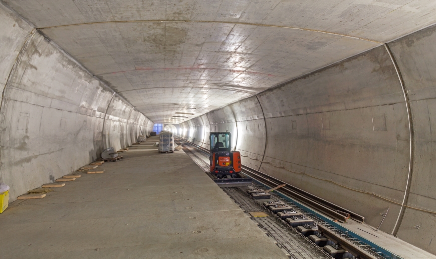 U-Bahn Bau Bereich Troststraße, Favoritenstraße, August 2015