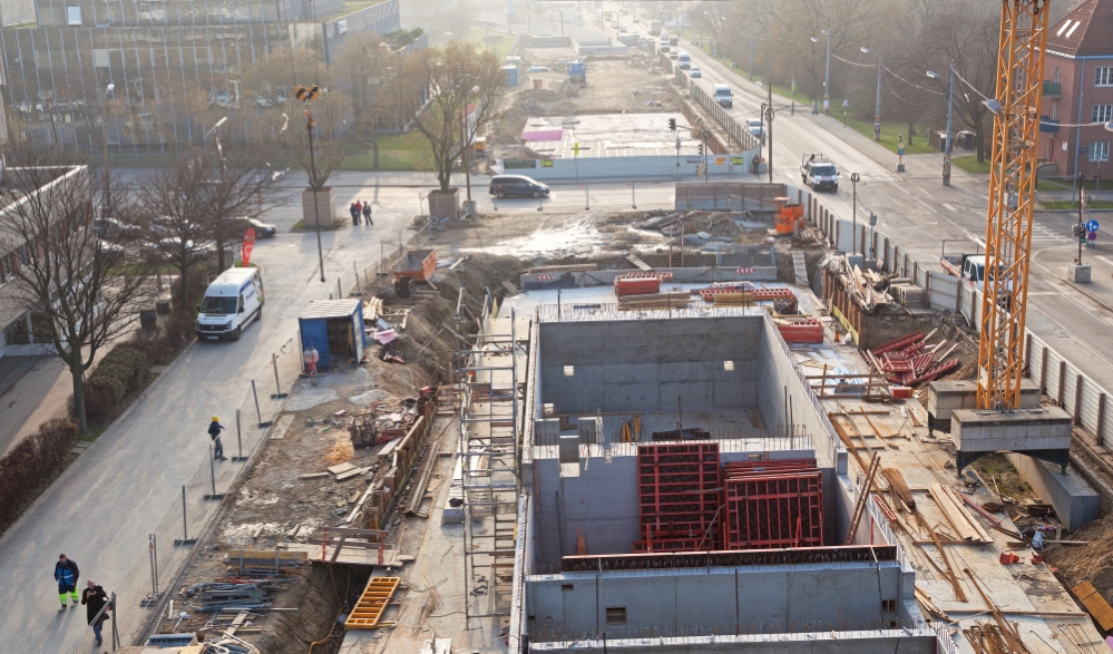 U-Bahn Bauabschnitt U1 Bereich Alaudagasse, Favoritenstraße, Dezember 2015