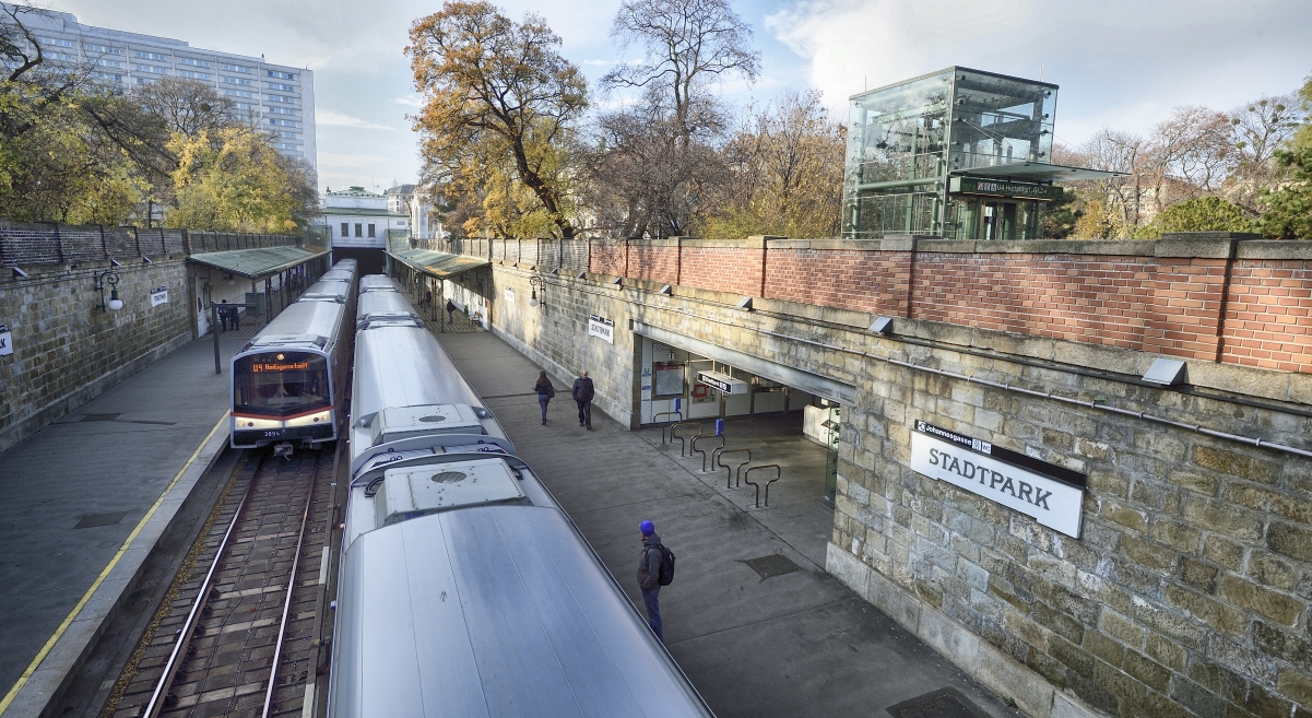 Station Stadtpark der Linie U4.