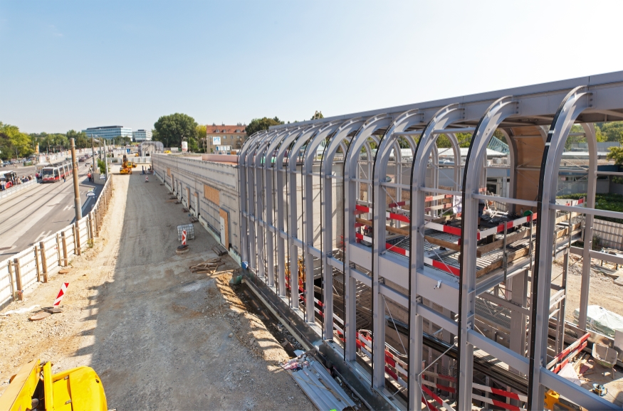 U-Bahn Bauabschnitt U1 Bereich Alaudagasse, Station ist im Entstehen, Juli 15