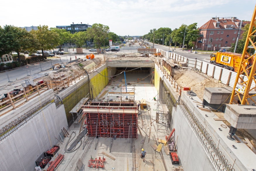 U-Bahn Bauabschnitt U1 Bereich Alaudagasse, Station ist im Entstehen, Juli 15