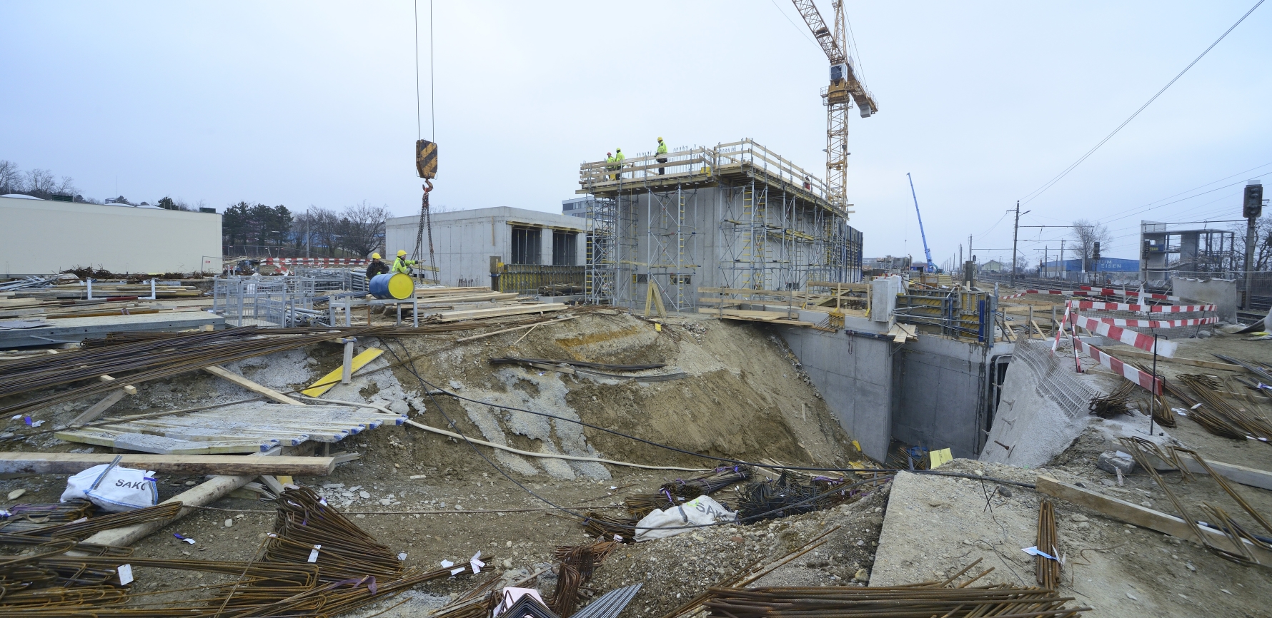 Baustelle der U1-Erweiterung, Bauabschnitt Oberlaa.