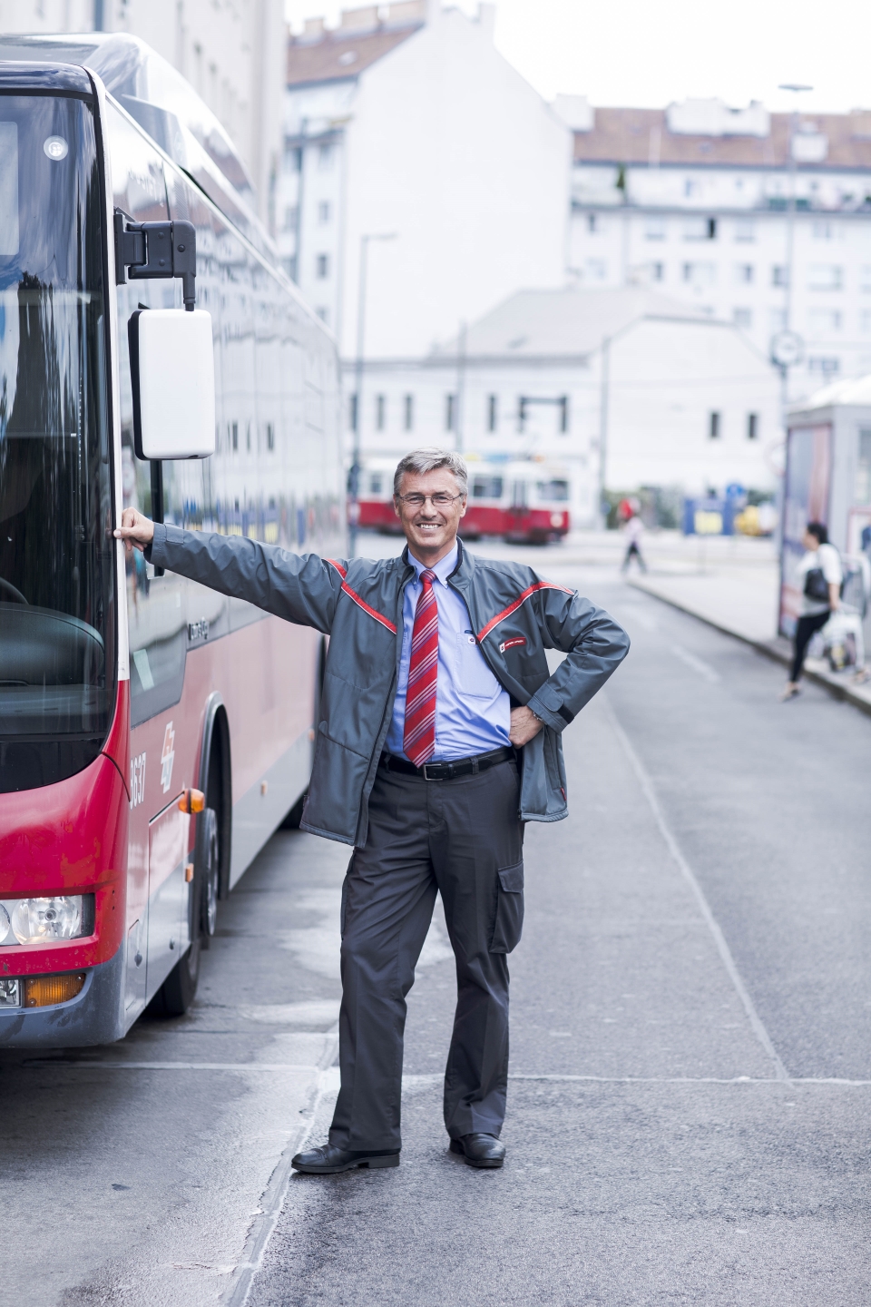 Ein Buslenker der Wiener Linien