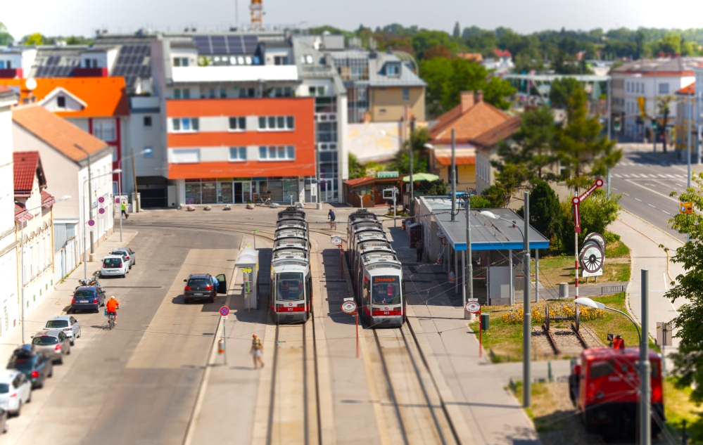 Linie 31 mit Type B ( ULF ) in der Endstelle Stammersdorf, Juli 2015
