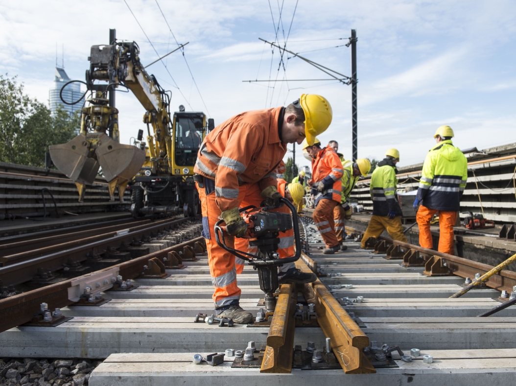 Erneuerung einer Weichenanlage auf der U6 zwischen Handelskai und Neue Donau.