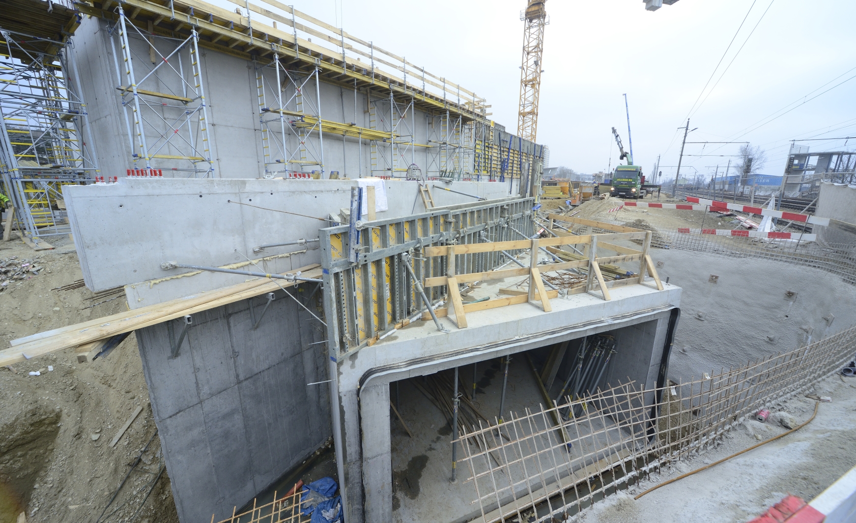 Baustelle der U1-Erweiterung, Bauabschnitt Oberlaa.